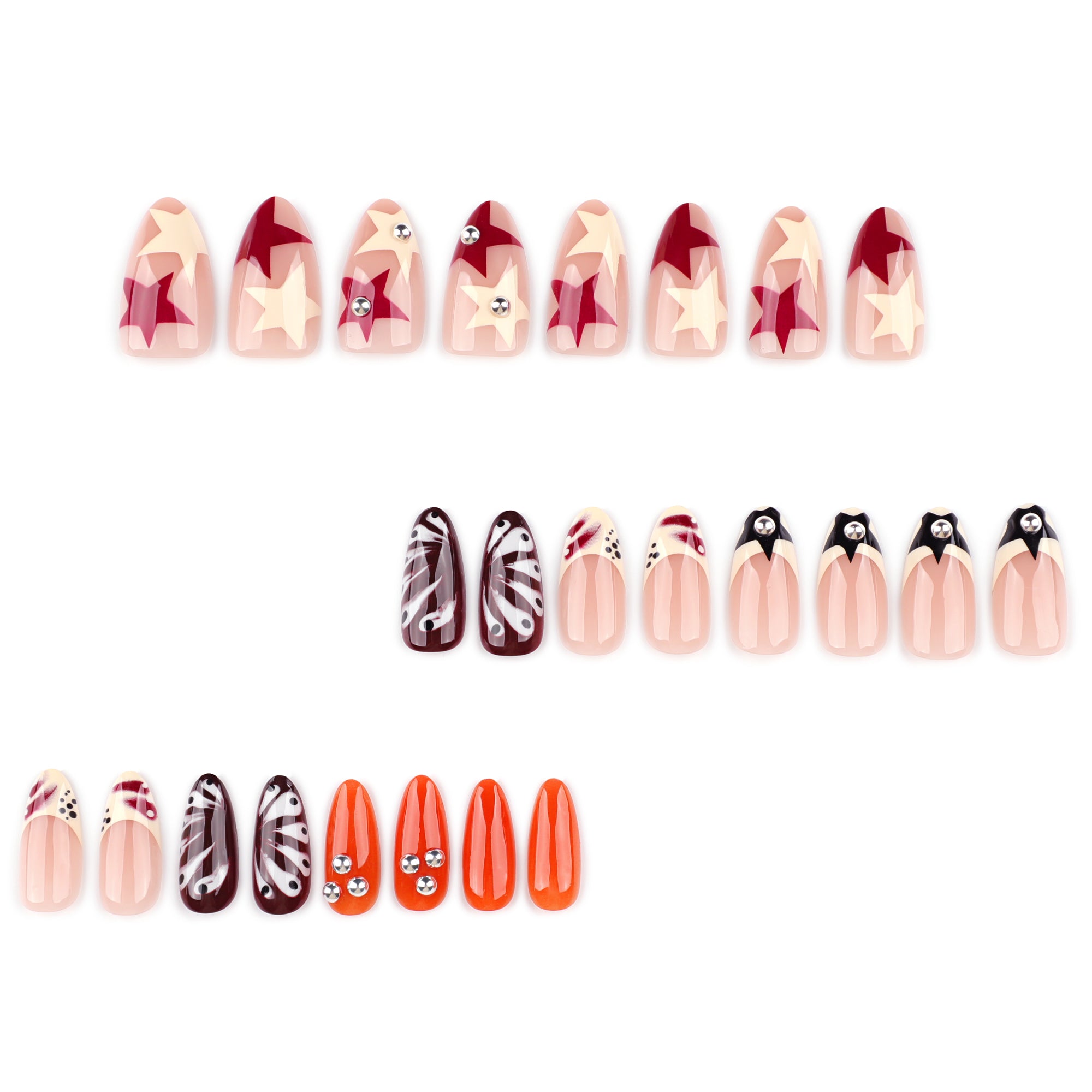Mocha Butterfly Star Press-On Nails