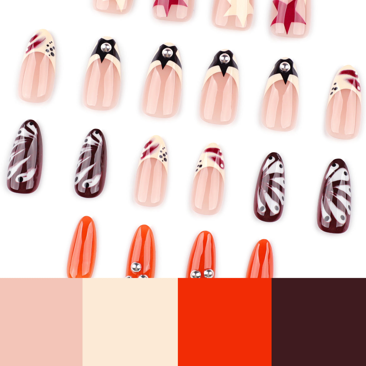 Mocha Butterfly Star Press-On Nails