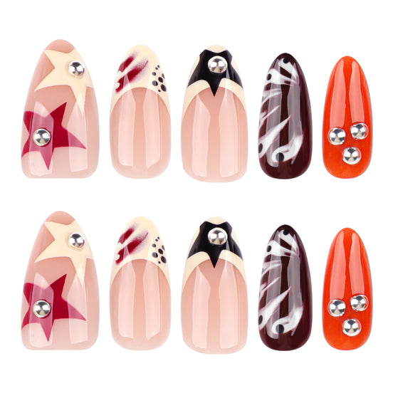 Star Accent Graphic Nails