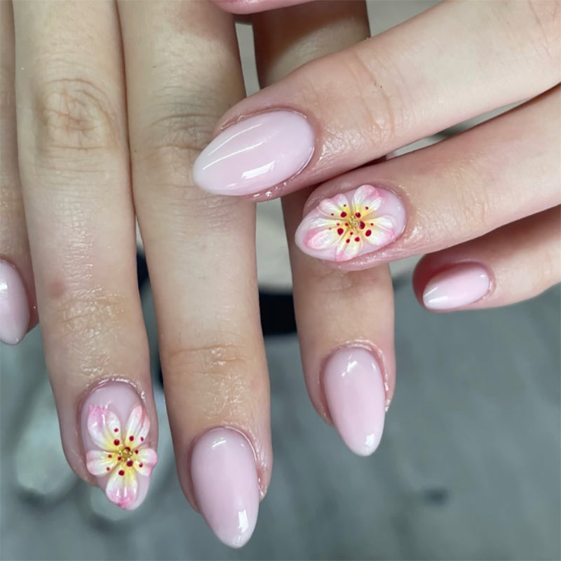 Cherry Gloss Pink Nails