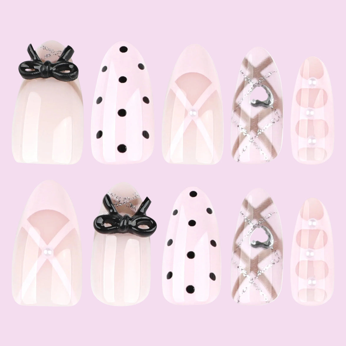 Leopard Bow Accent Nails