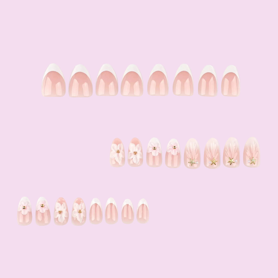 Soft Pink Blossom Nails