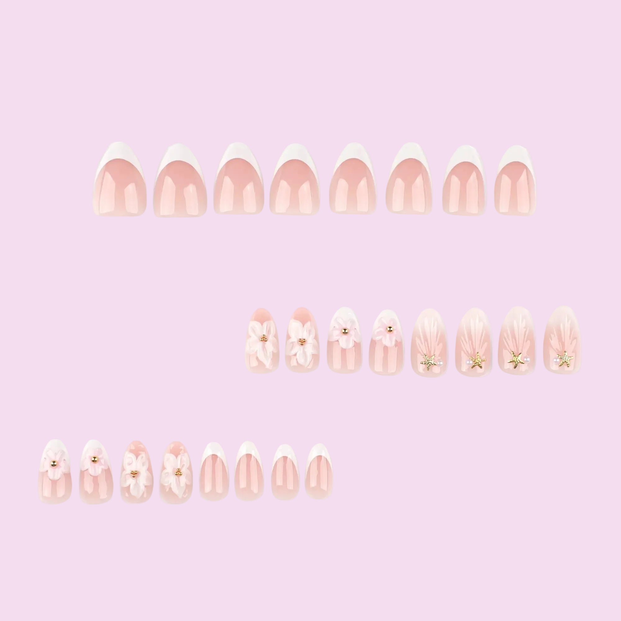 Soft Pink Blossom Nails