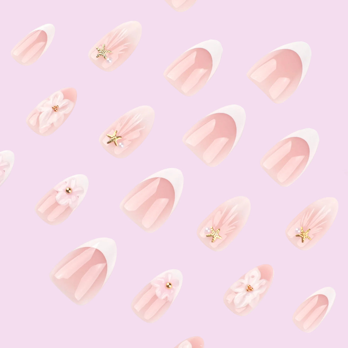 Soft Pink Blossom Nails