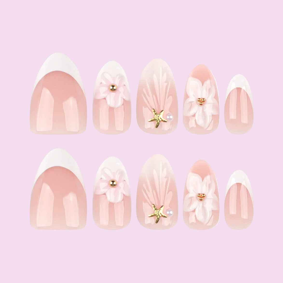 Soft Pink Blossom Nails