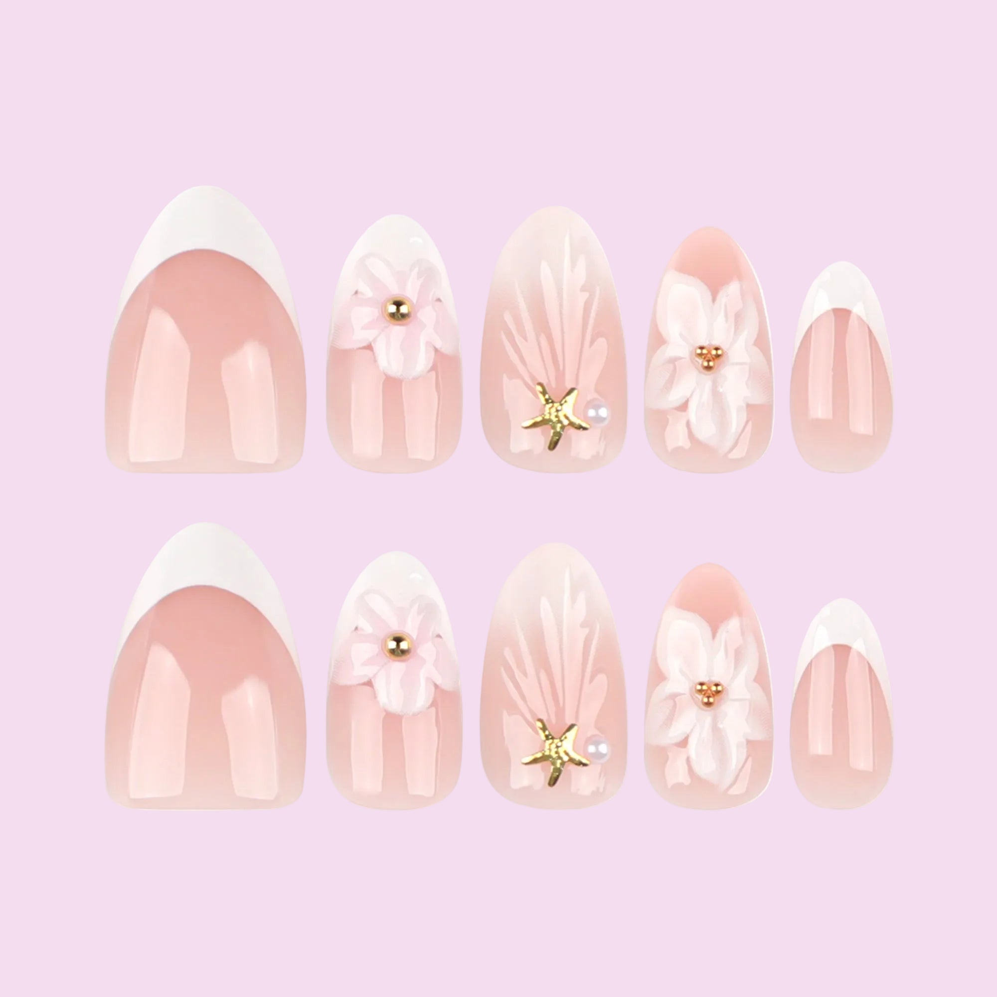 Soft Pink Blossom Nails