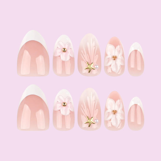 Soft Pink Blossom Nails