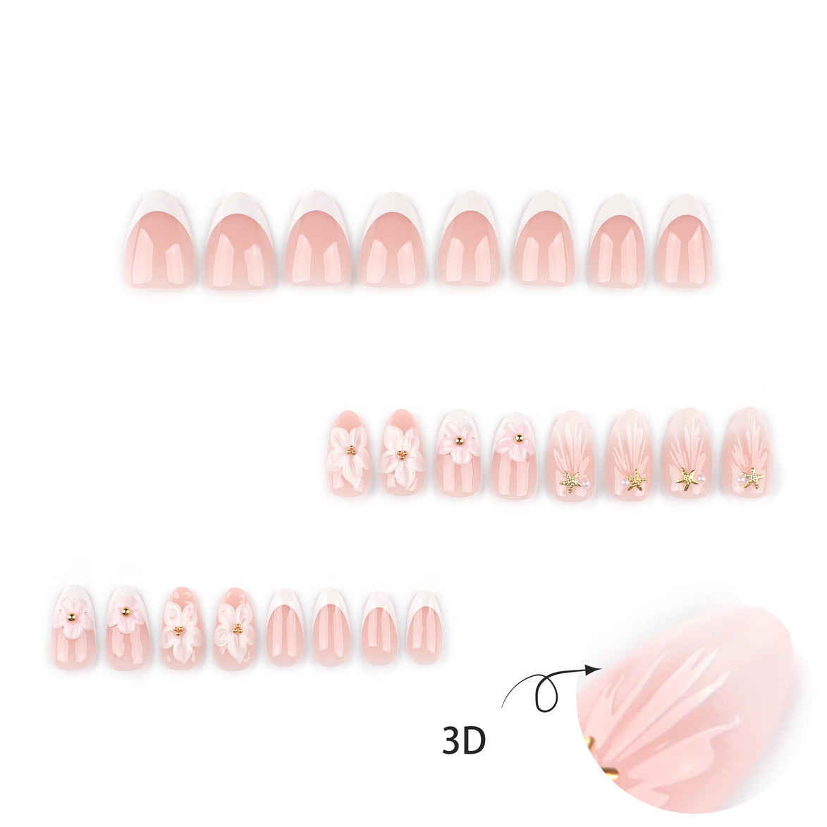 Soft Pink Blossom Nails