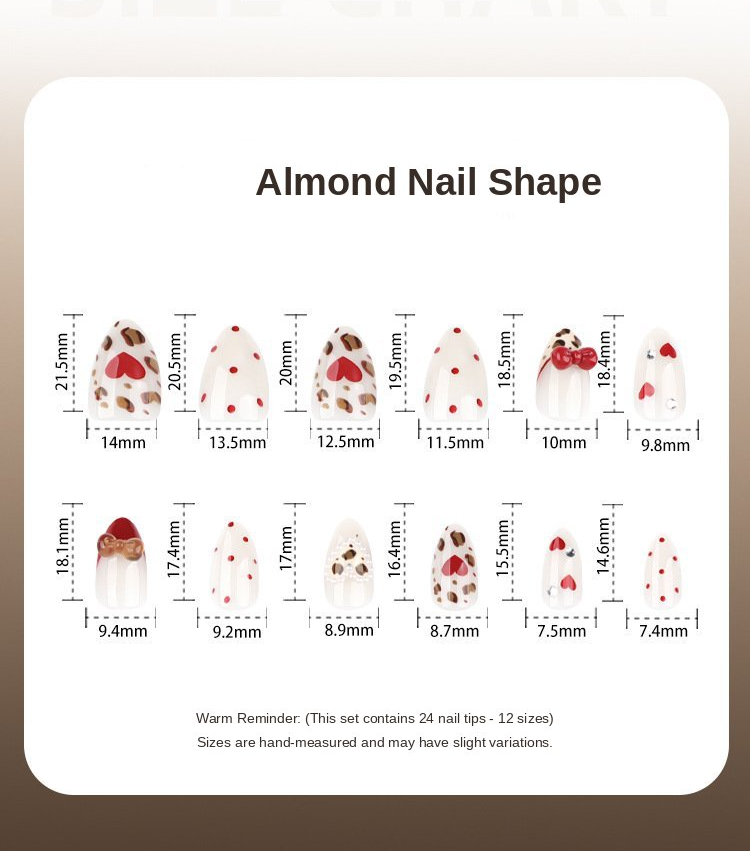 Red Heart Leopard Mix Nails