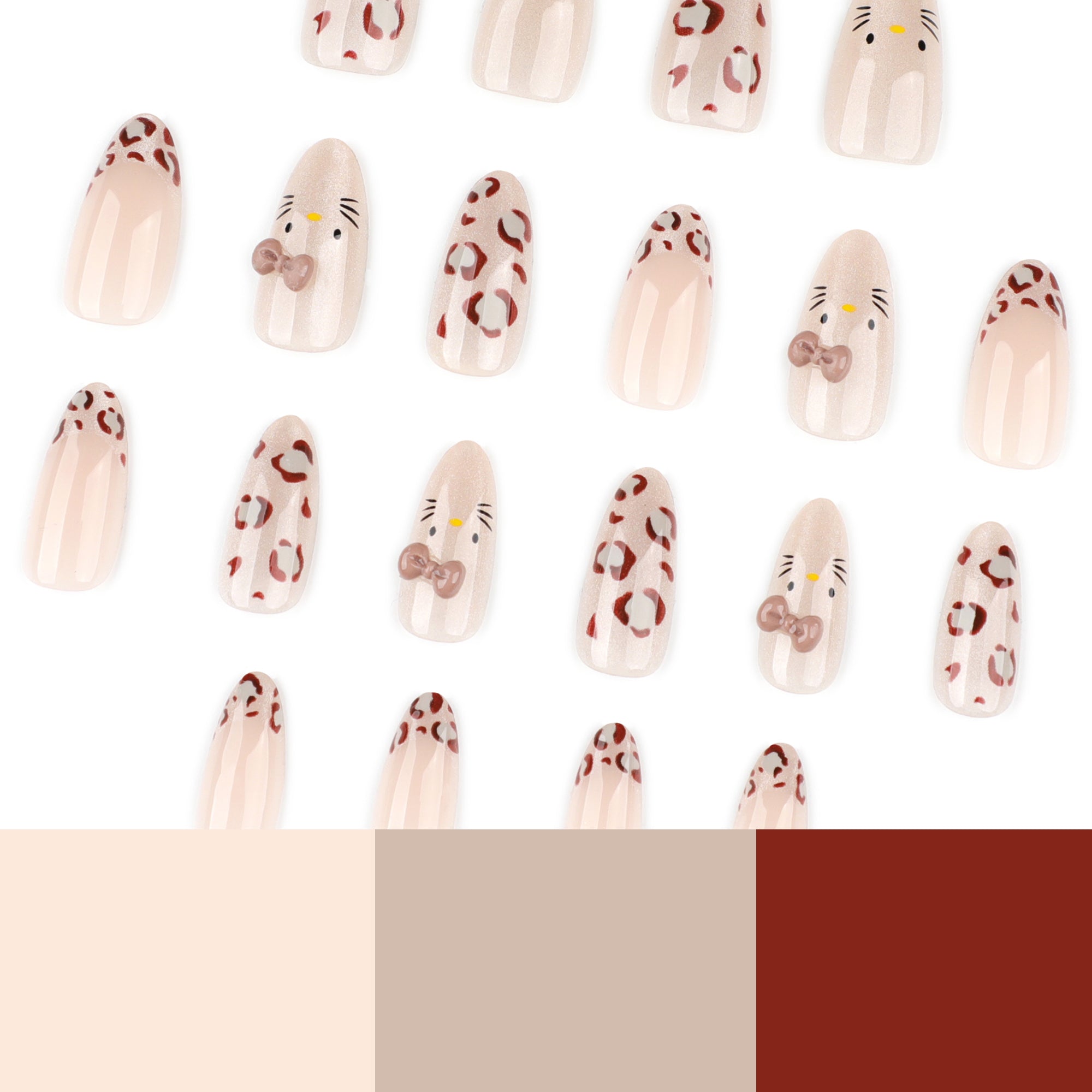 Kawaii Cat & Leopard Press-On Nails