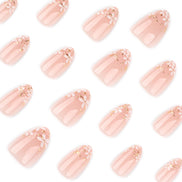 Blush Daisy & Gold Foil French Tip Press on Nails