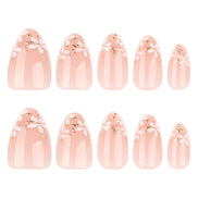 Blush Daisy Gold Foil Nails