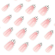 French Tip Black Polka Dot Press-On Nails