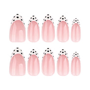 French Tip Black Polka Dot Press-On Nails
