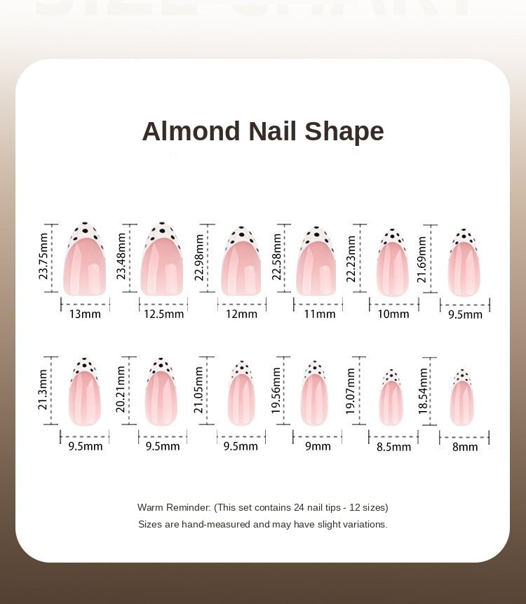 French Tip Black Polka Dot Press-On Nails