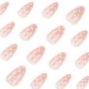 Polka Dot Nude Press on Nails