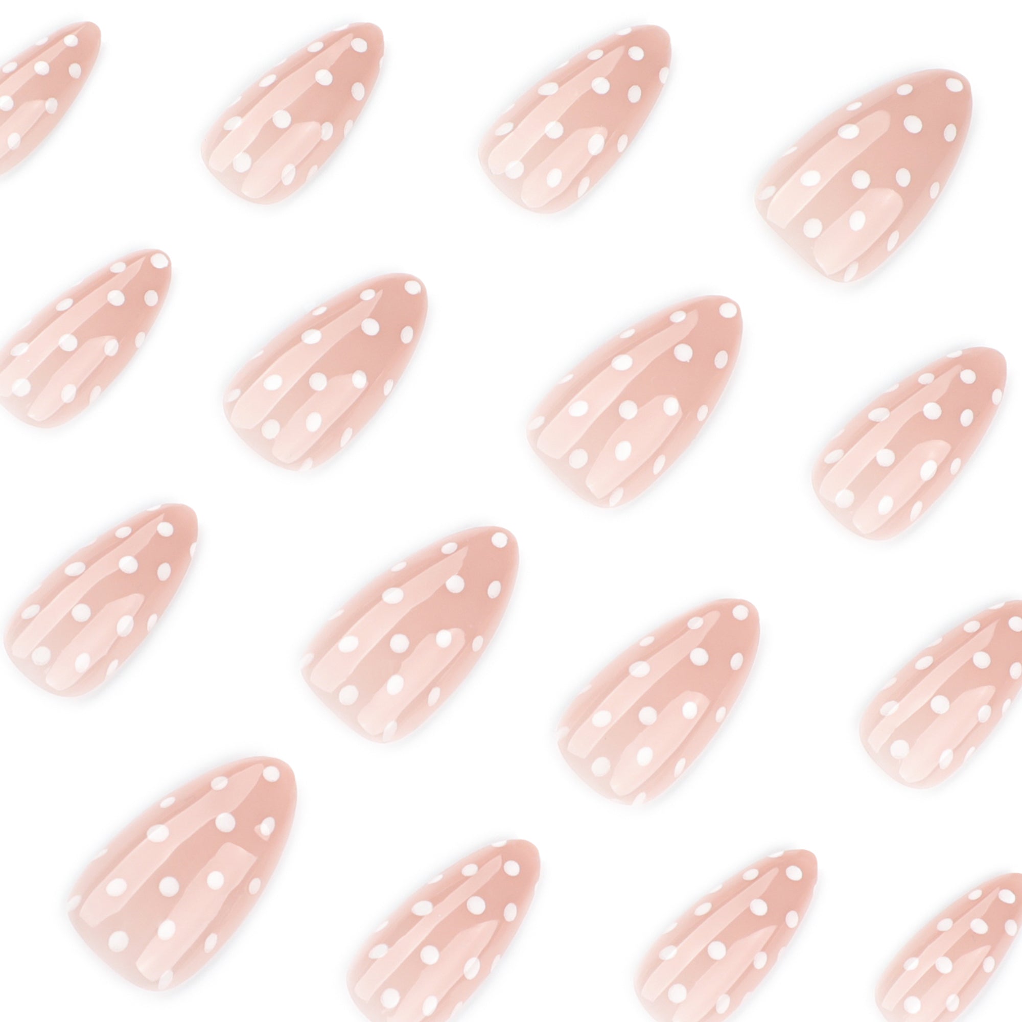 Polka Dot Nude Press on Nails