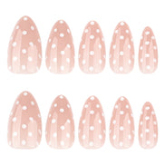 Polka Dot Nude Press on Nails