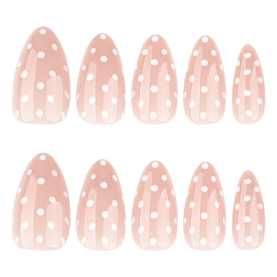 Polka Dot Nude Press on Nails