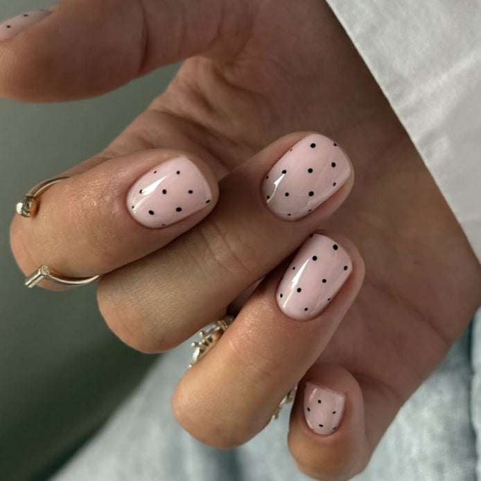 Blush Polka Dot Press-On Nails