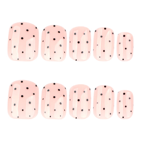 Blush Polka Dot Press-On Nails