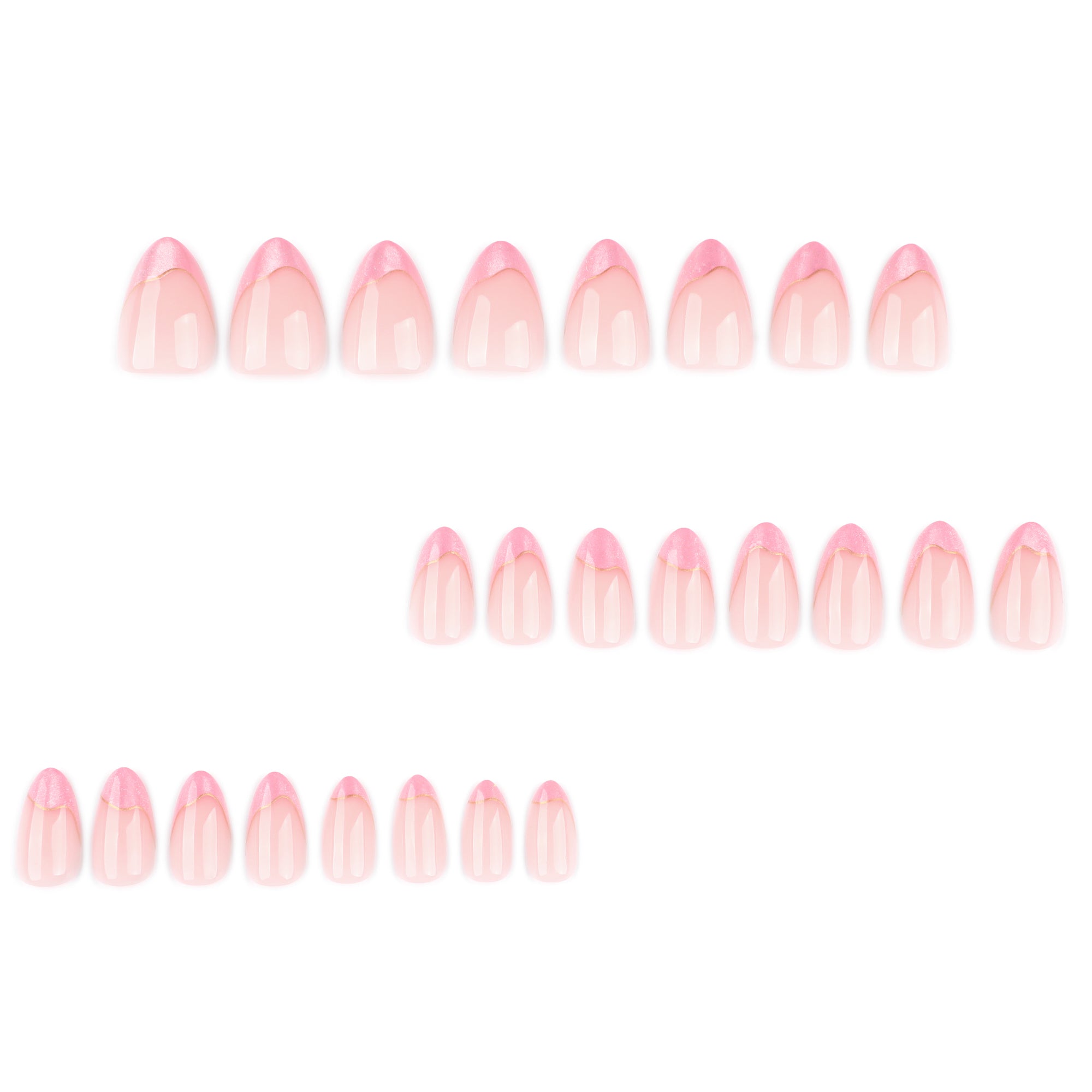 Pink Sugar Glitter Wave Tip Press-On Nails