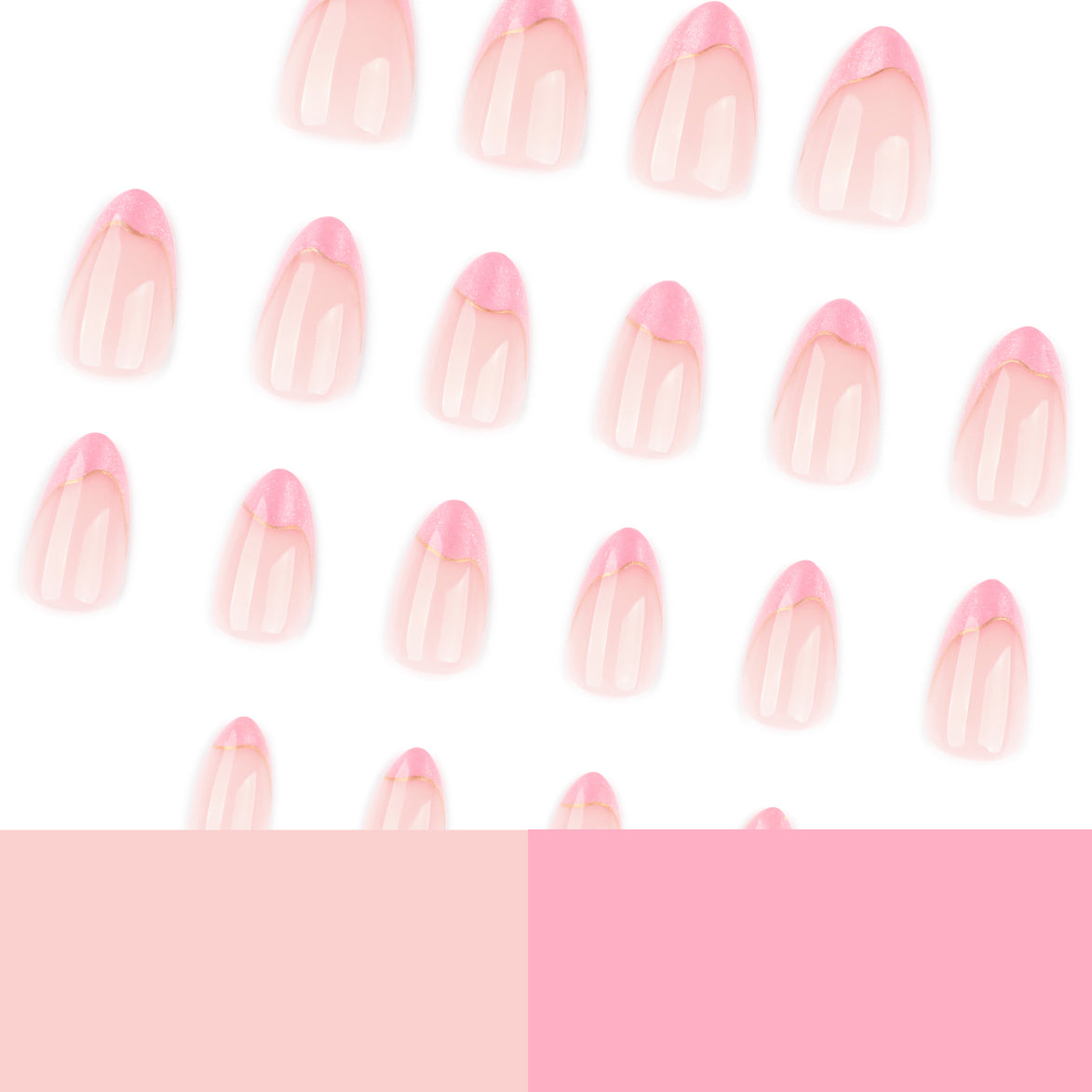Pink Sugar Glitter Wave Tip Press-On Nails