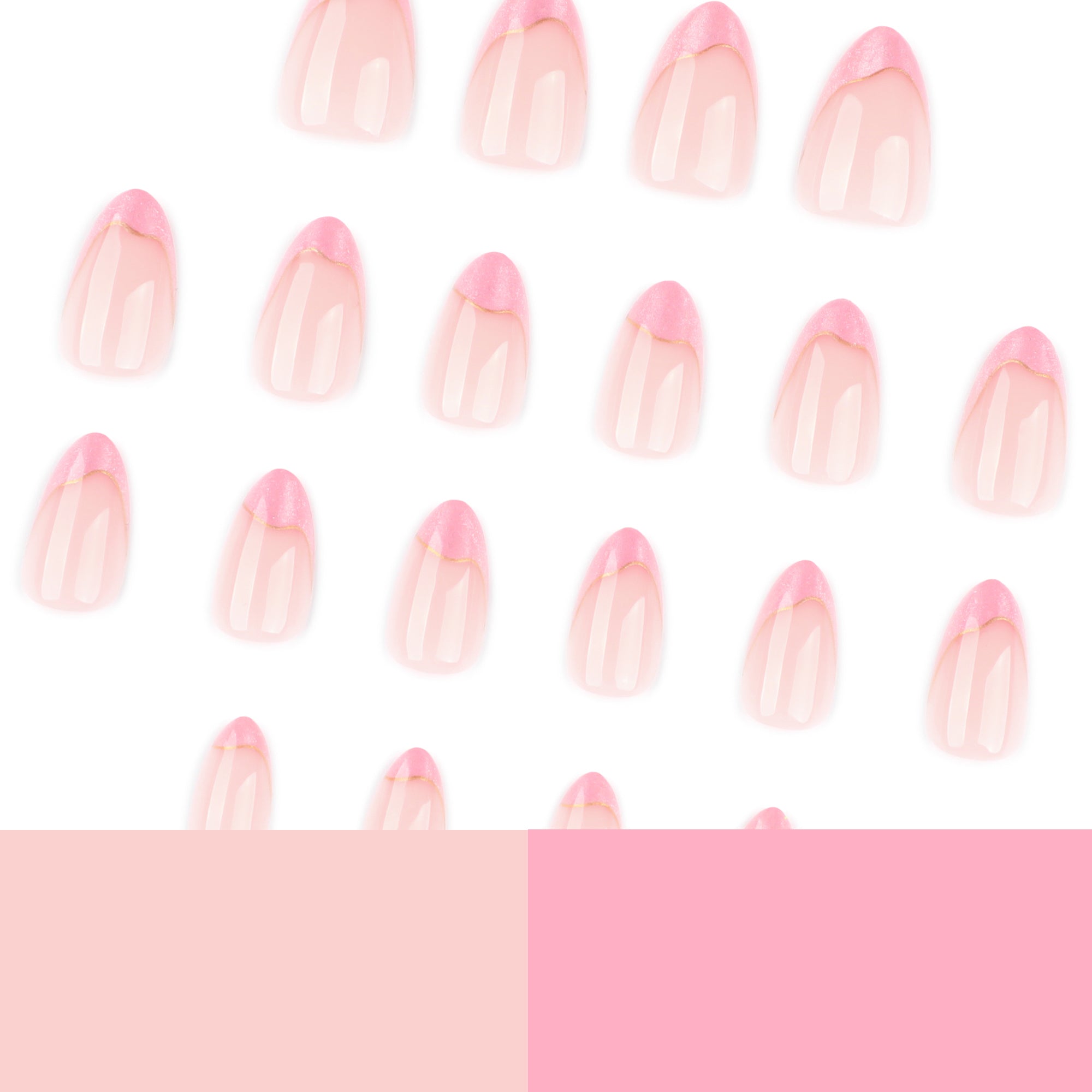 Pink Sugar Glitter Wave Tip Press-On Nails