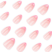 Pink Sugar Glitter Wave Tip Press-On Nails