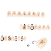 Neutral Floral Leopard Accent Nails