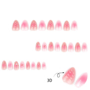 Pink Ombre Floral Gem Press-On Nails