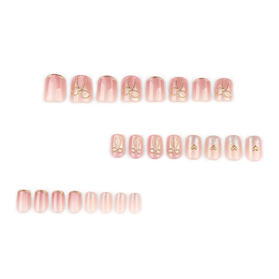 Soft Pink Bow Accent Press-On Nails
