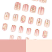 Soft Pink Bow Accent Press-On Nails