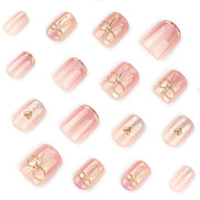 Soft Pink Bow Accent Press-On Nails