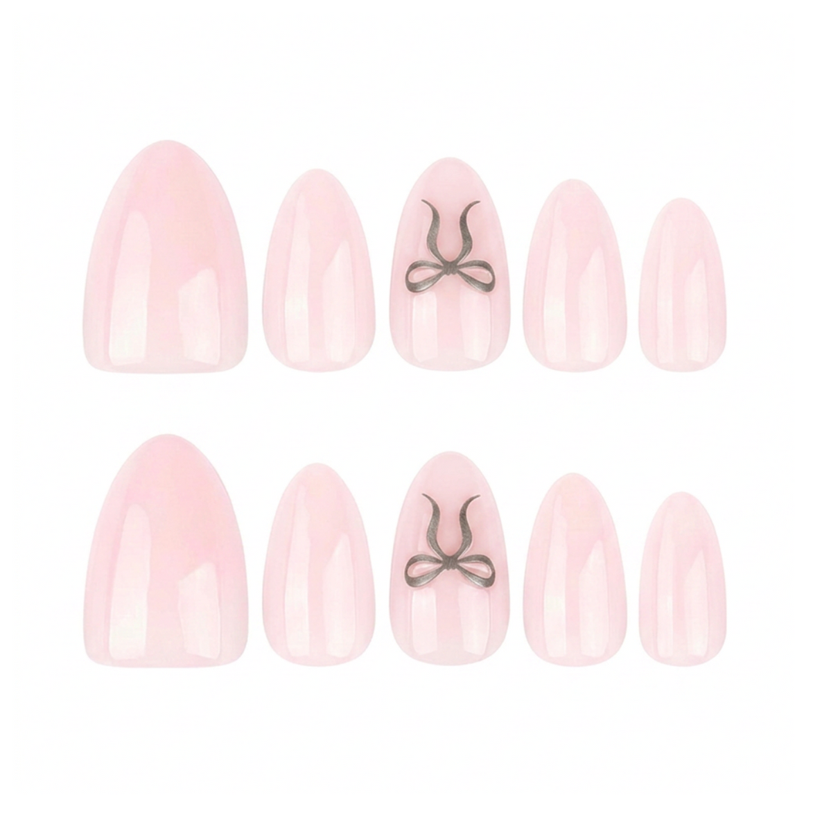 Blush Bow Press-On Nails