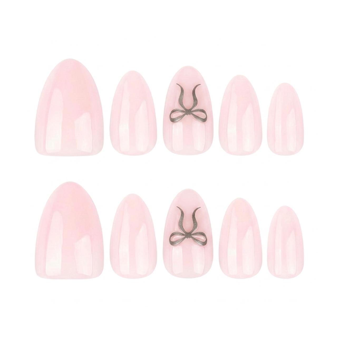 Blush Bow Press-On Nails