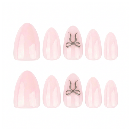 Blush Bow Press-On Nails