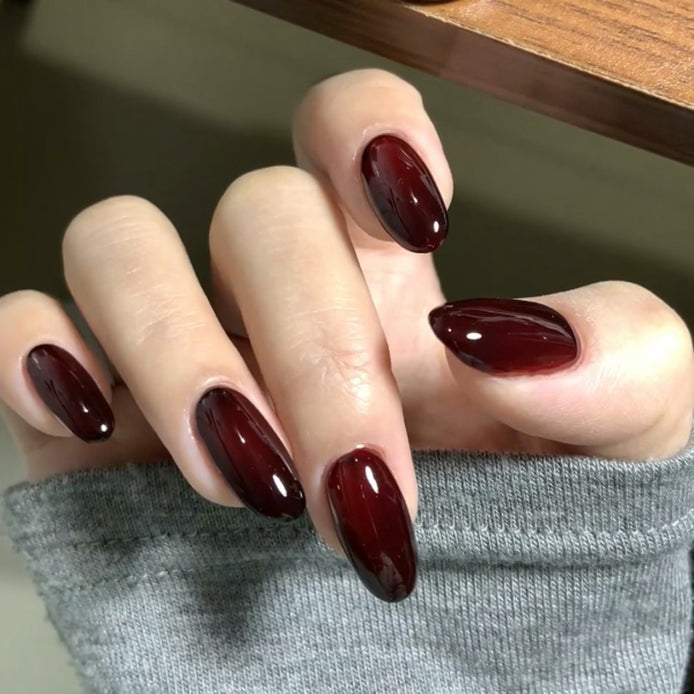 Velvet Wine Press on Nails