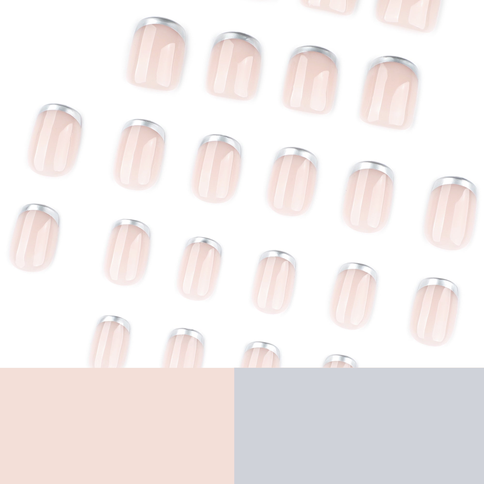 Silver Chrome French Tip Press-On Nails