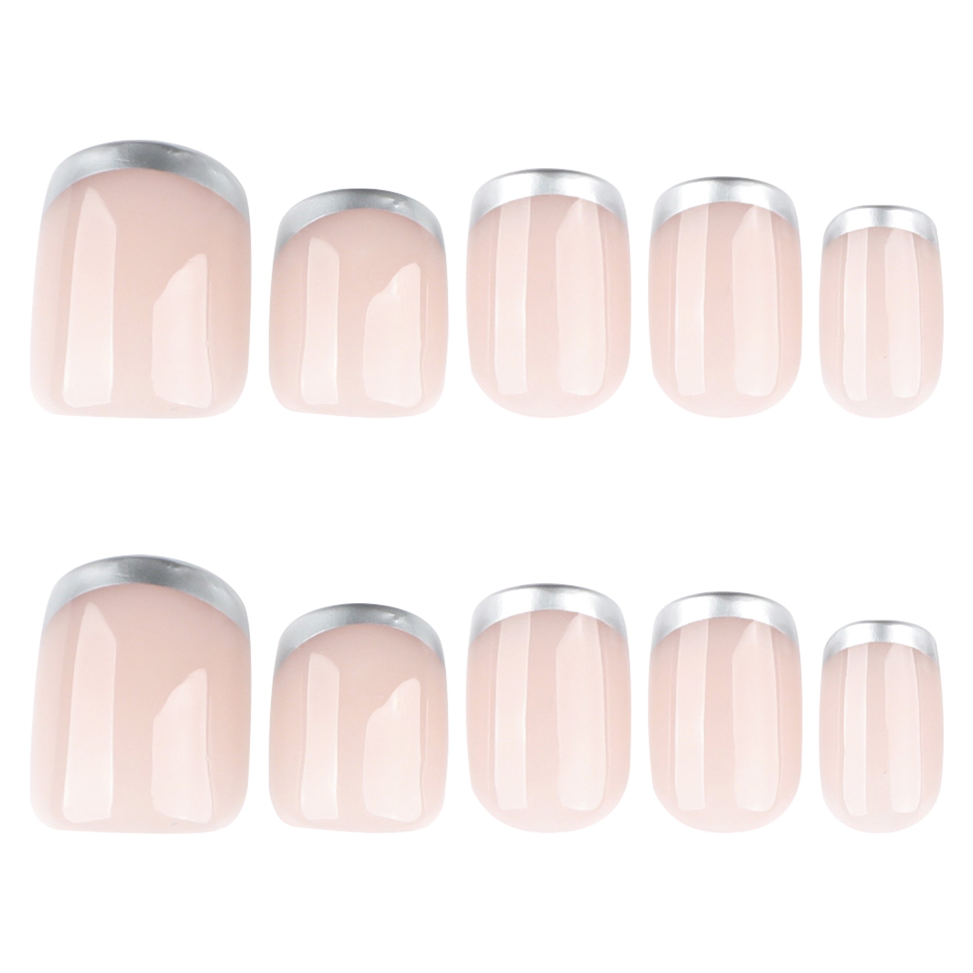 Pink Crystal Glitter Accent Press-On Nails