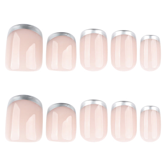 Pink Crystal Glitter Accent Press-On Nails