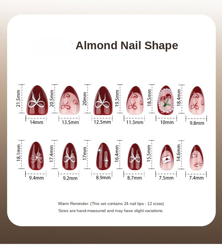 Crimson Rose & Silver Bow Press-On Nails