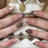 Chocolate Polka Mix Press-On Nails