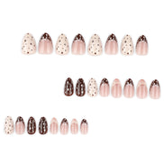Chocolate & Cream Polka Mix Press-On Nails