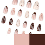 Chocolate & Cream Polka Mix Press-On Nails