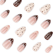 Chocolate & Cream Polka Mix Press-On Nails