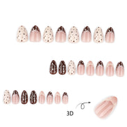 Chocolate Polka Mix Press-On Nails