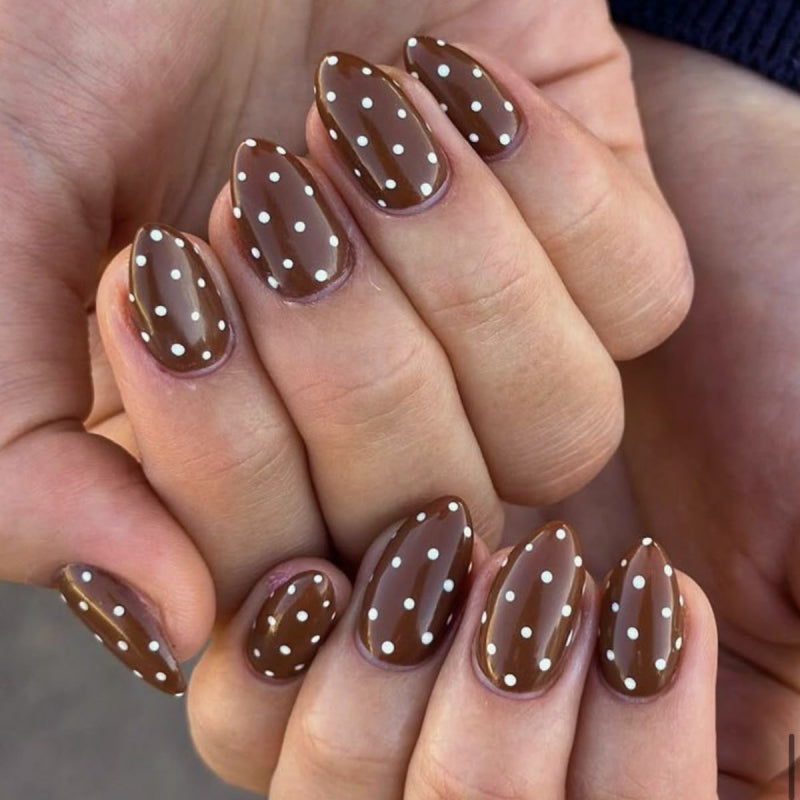 Classic Brown Polka Press-On Nails