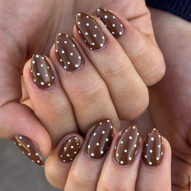 Classic Brown Polka Press-On Nails
