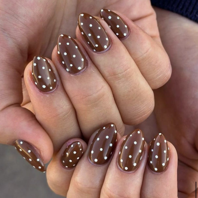 Classic Brown Polka Press-On Nails